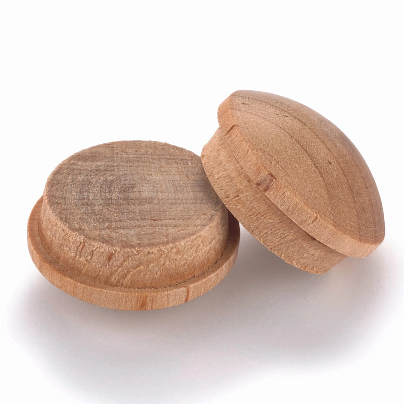 Button Top Screw Hole Plug - Diameter:3/4" - Species:Birch - Pieces:6-Piece